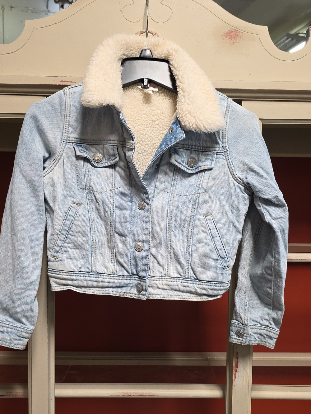 Light Blue Cat & Jack Sherpa-Lined Denim Jacket - Children's Size Med 7/8